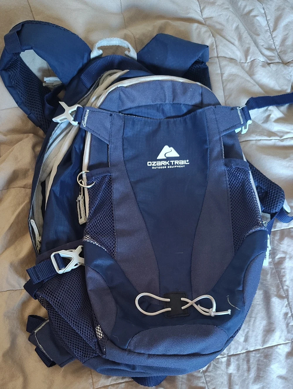 Ozark Trail Dark Blue Men's Hiking Backpack with Mesh Pockets